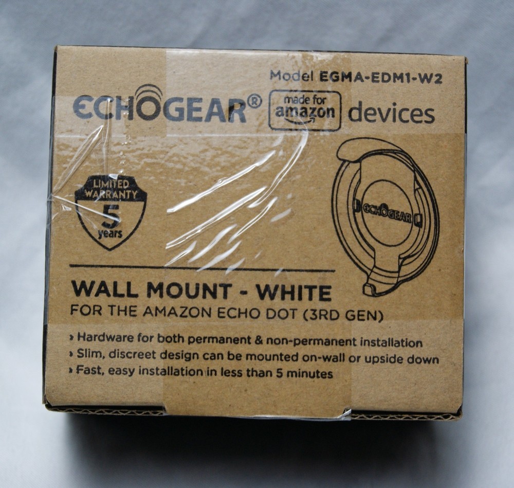 echogear wall mount egma-edm1-w2 white for amazon echo dot 3rd gen