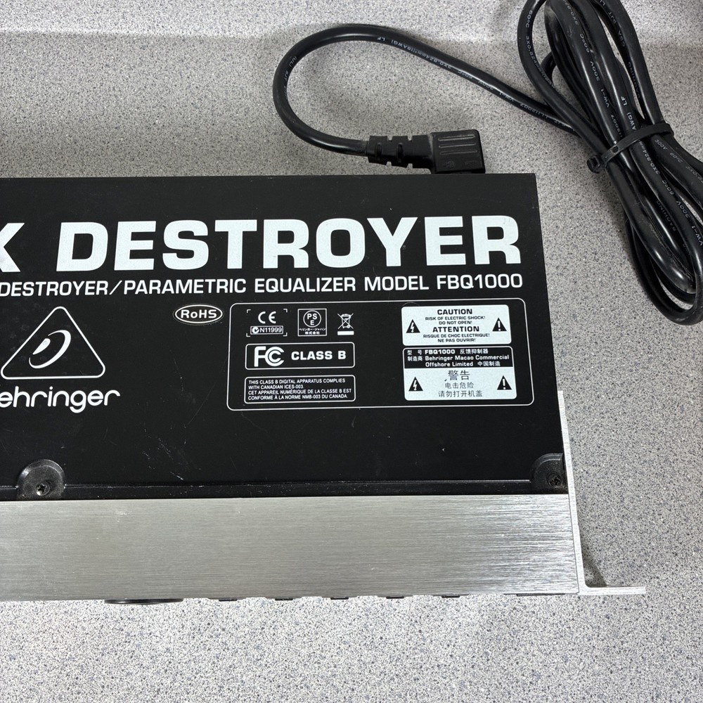 Behringer Feedback Destroyer FBQ1000 Rack Mount Parametric Equalizer Ultra Fast