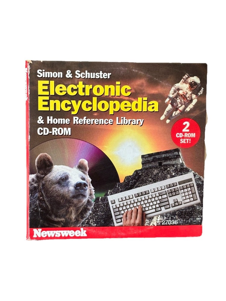 Simon Schuster Electronic Encyclopedia Home Reference Library 2 CD ROM Set VTG