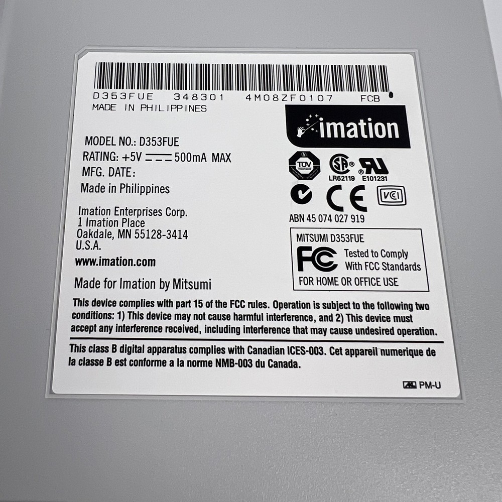 Imation D353FUE Floppy Disk Drive USB External