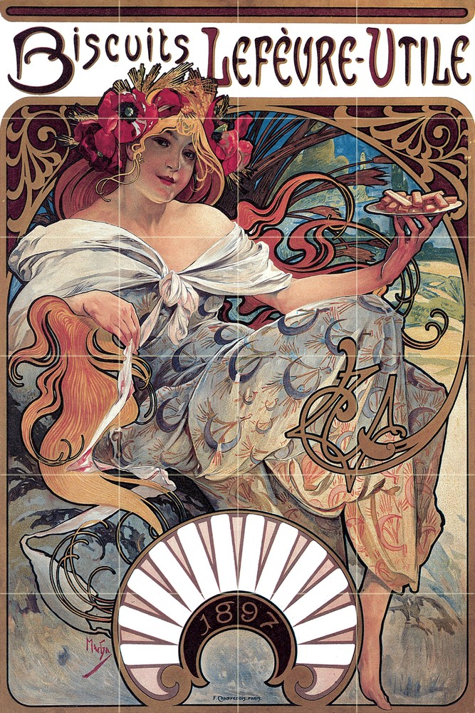 Art Nouveau Ceramic Mural Backsplash Bath Tile #613