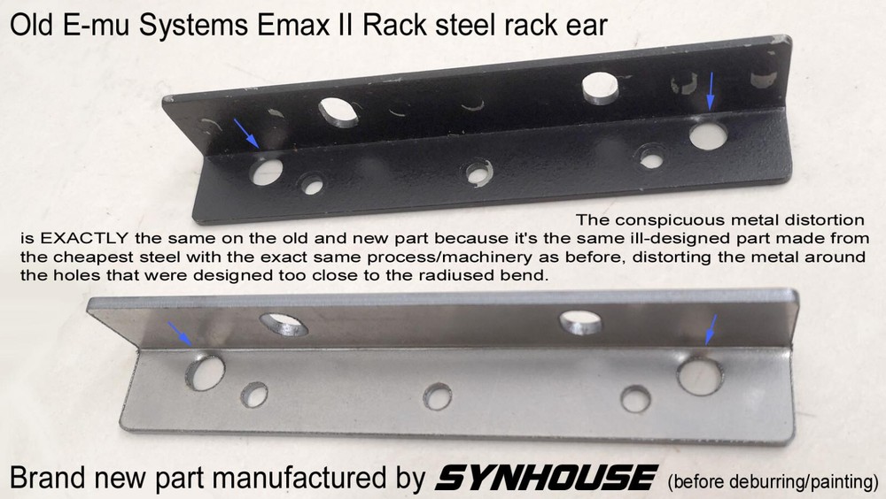 CORRECT Gray Rack Ears for E-mu Emax Rack with the CORRECT Screws