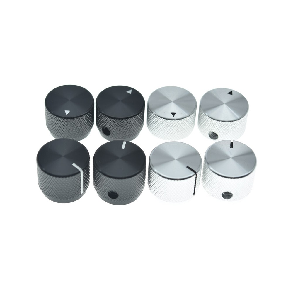 4-Pack Set Screw Metal Guitar/Bass Knobs Universal Pot Knobs w/ Indicator