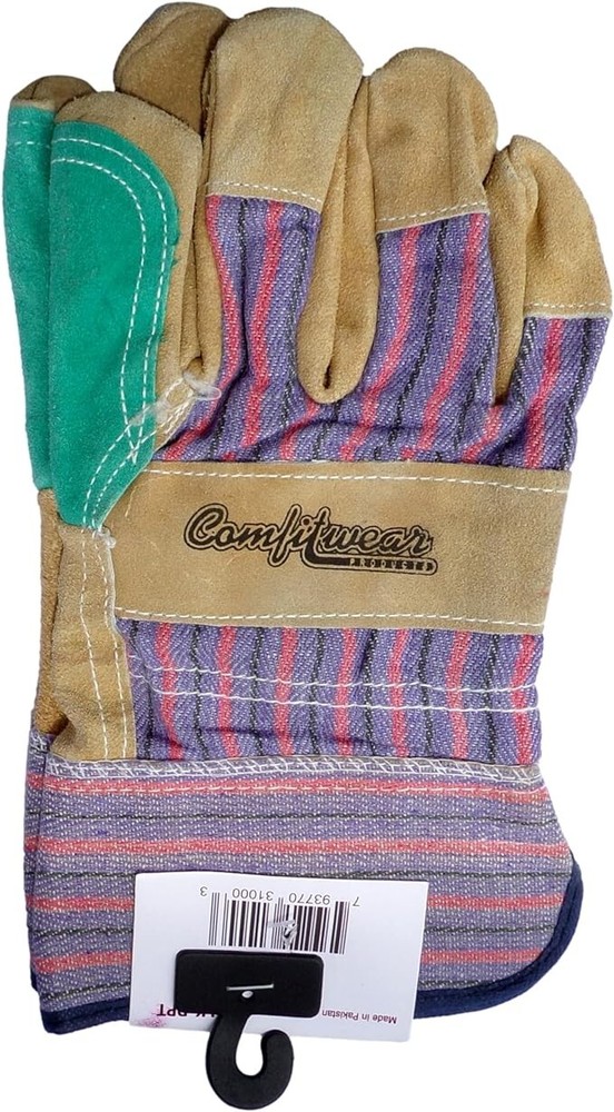 COMFITWEAR Double Palm Split Leather Gloves, 1 Dozen