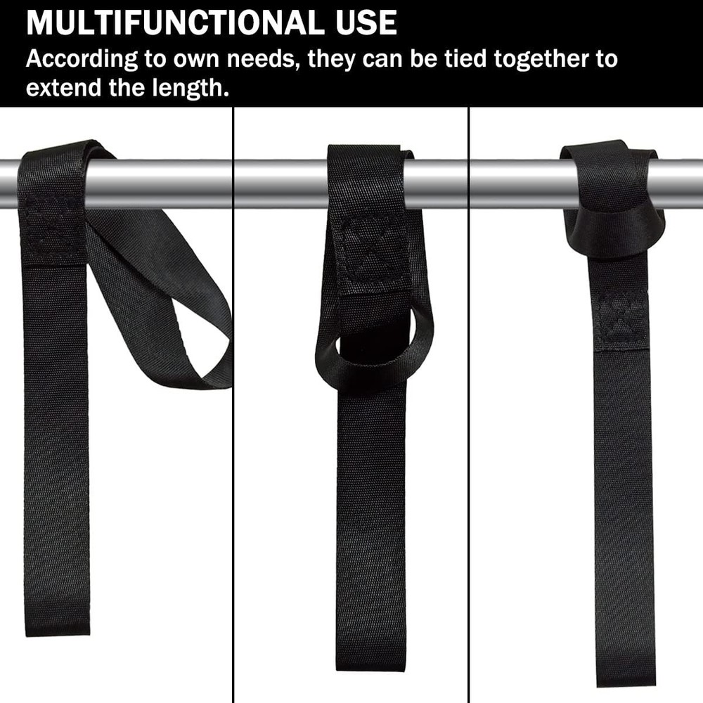 6 Pack Black Soft Loop Tie Down Straps, 1500Lbs Load Capacity - Secure Your ATV
