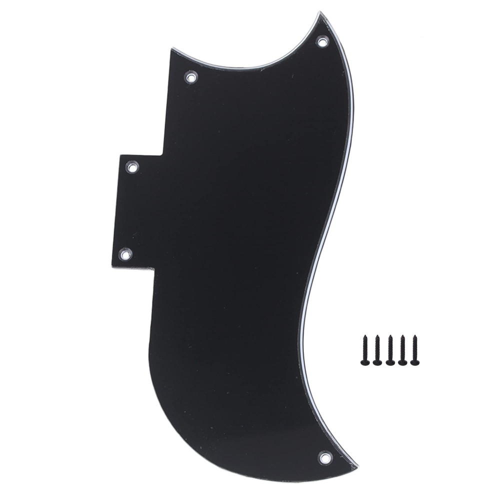 logyues Guitar Pickguard Three-layer Black Plastic Pickguard Replacement for ...