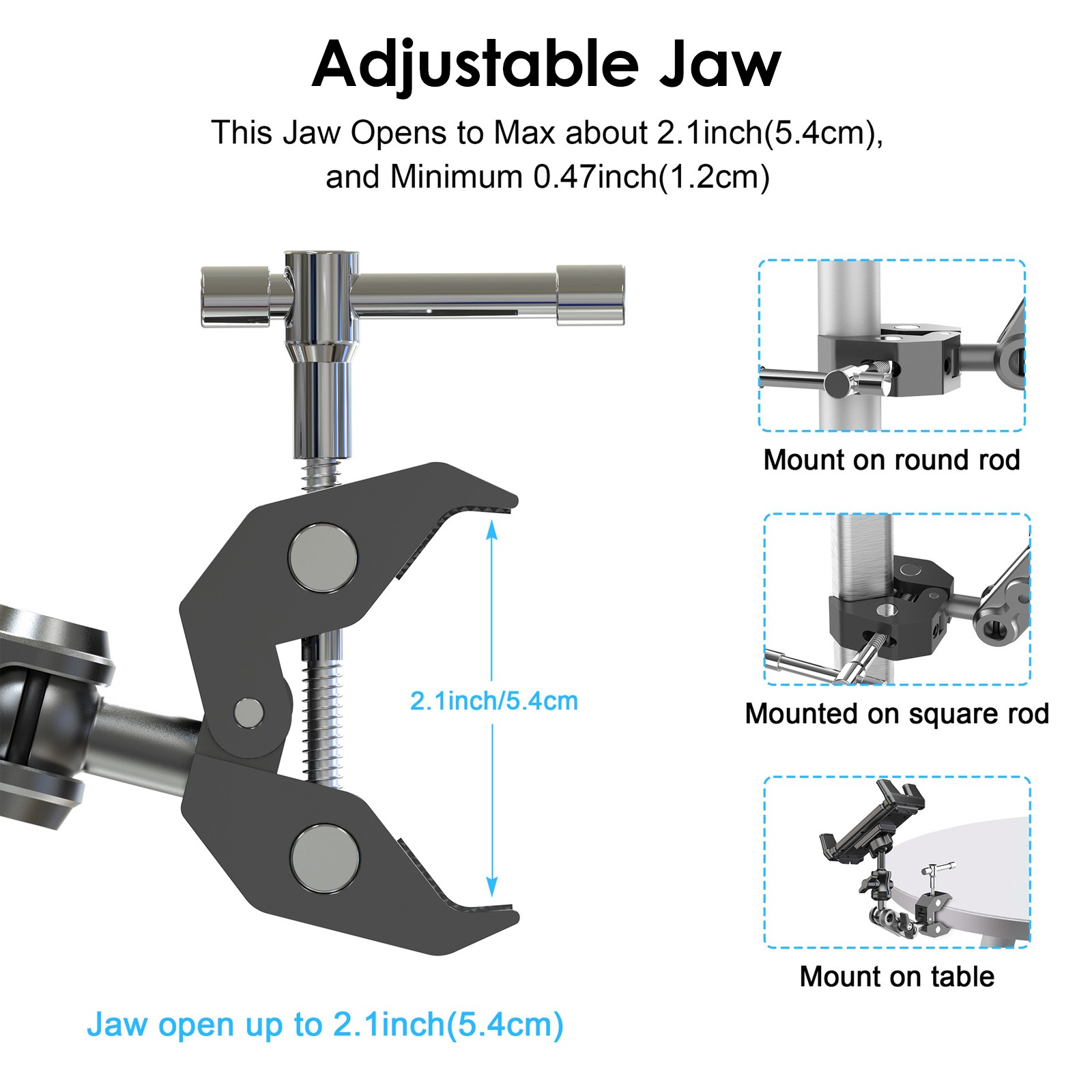 Heavy Duty iPad Tablet Phone Holder Clamp for Mic Stand Bike Treadmill Peloton