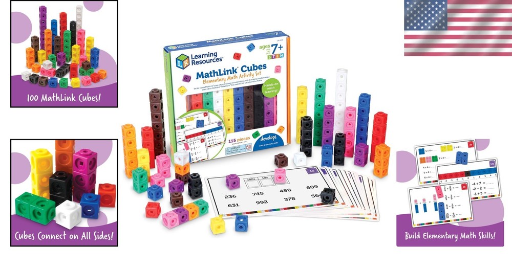 Elementary Math Activity Set - MathLink Cubes for Kids