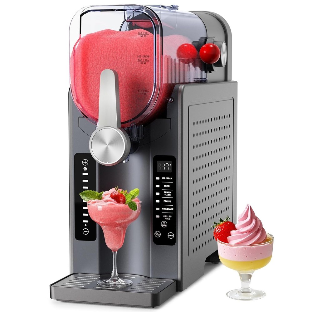 No Ice Slushie & Soft Serve Machine, 6 Preset Programs, Auto-Clean, LED Display