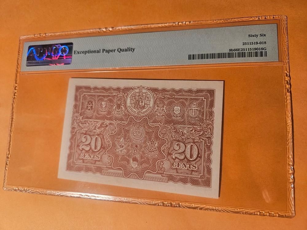 Malaya banknote rare PMG 66