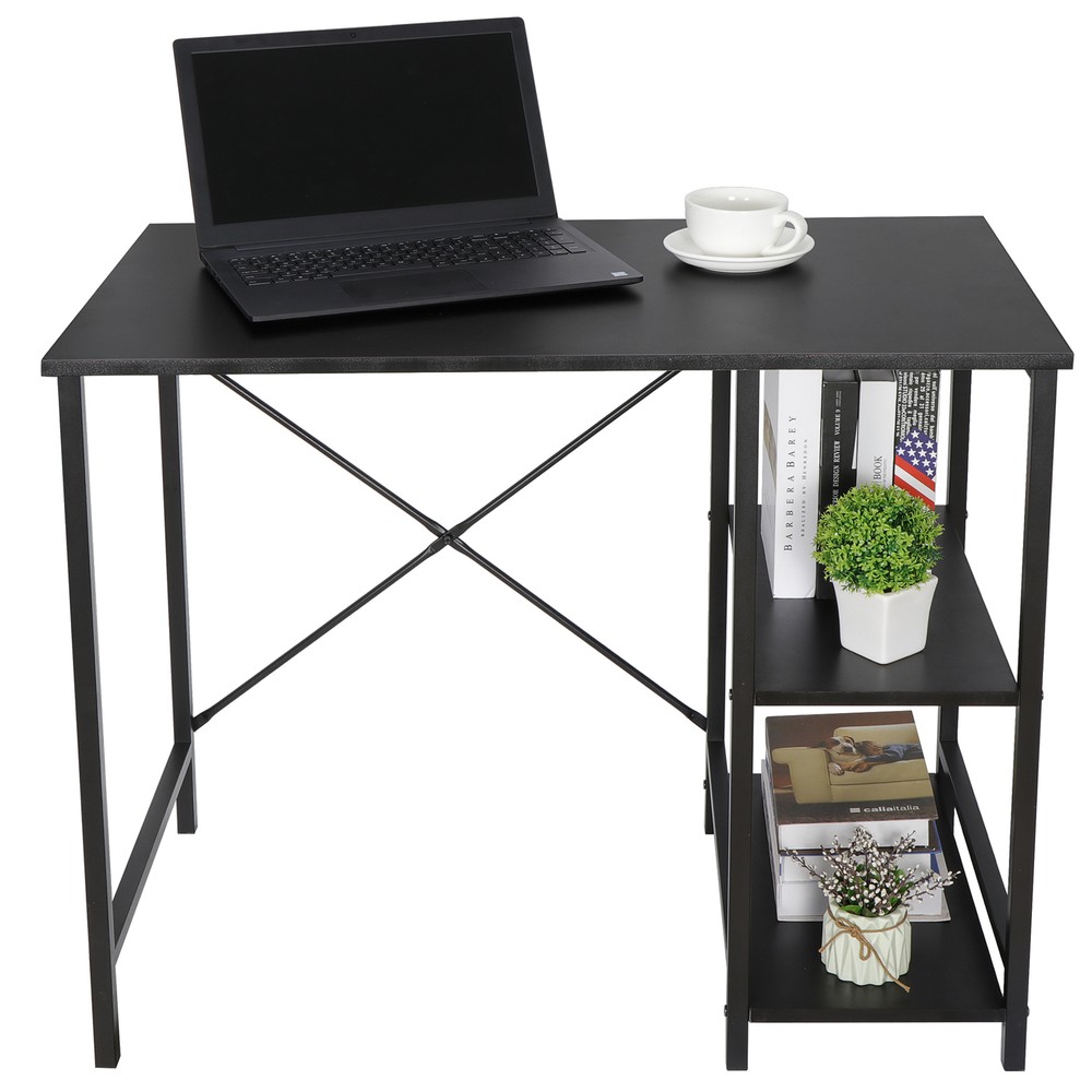 36" Computer Desk PC Laptop Table Workstation Study Office With 2 Tier Shelves