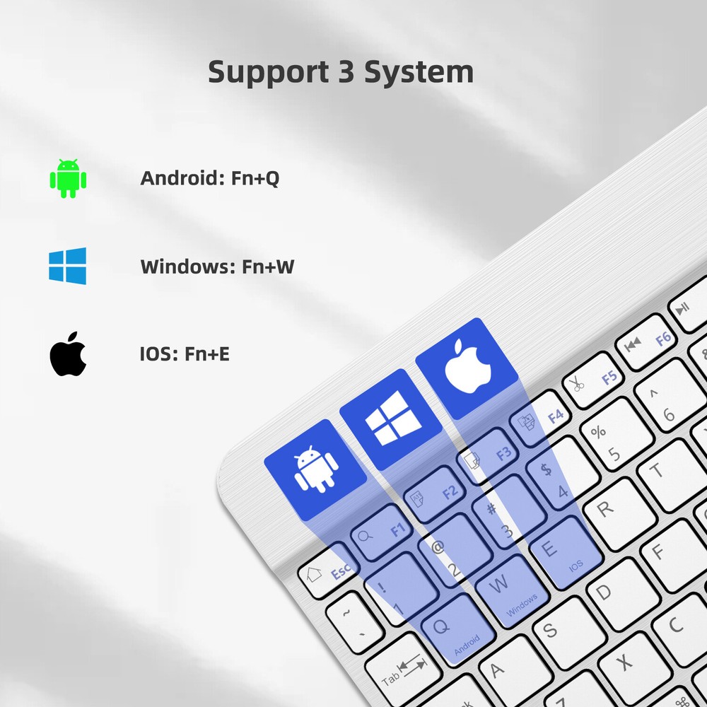 Slim Mini Wireless Keyboard Bluetooth/ Mouse For PC Laptop Mac iOS iPhone Tablet