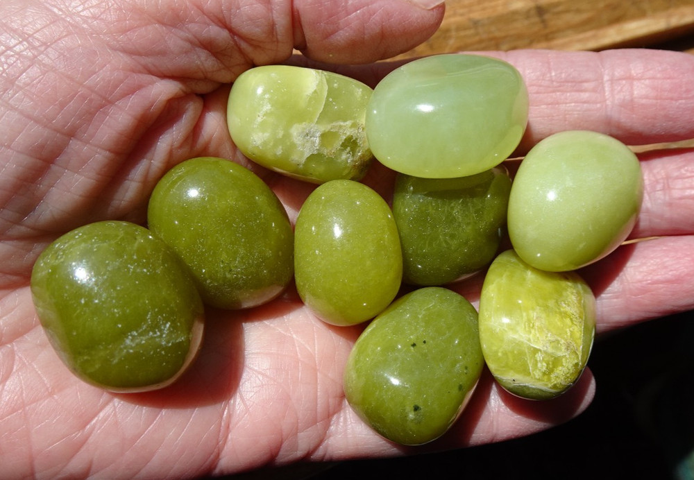 Serpentine - 9 Medium Tumbled Stones rt132a