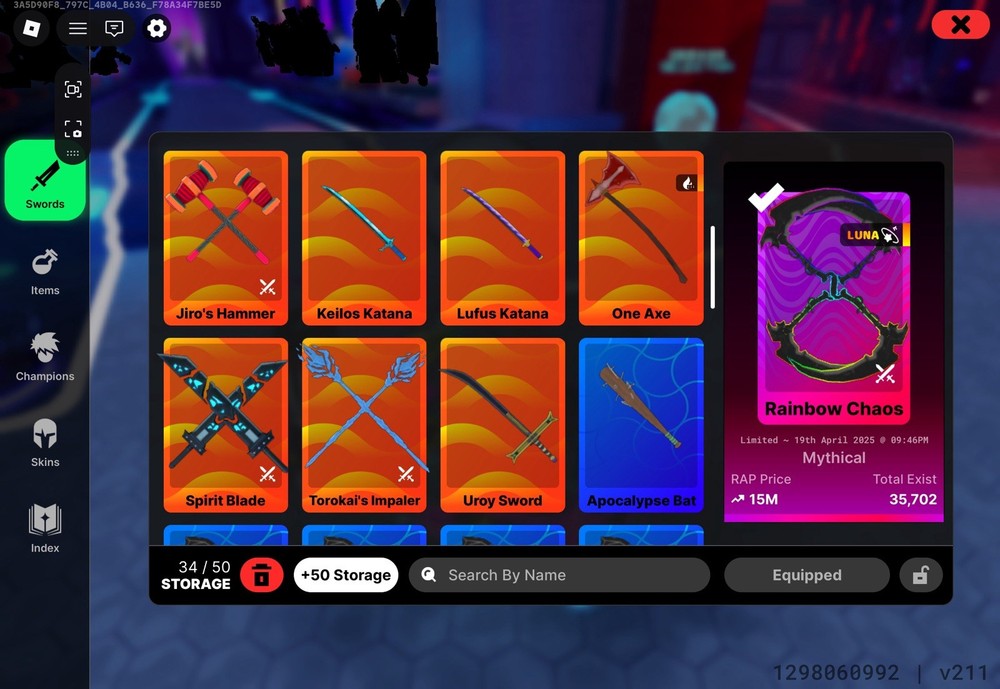 Death Ball Roblox Inventory Items