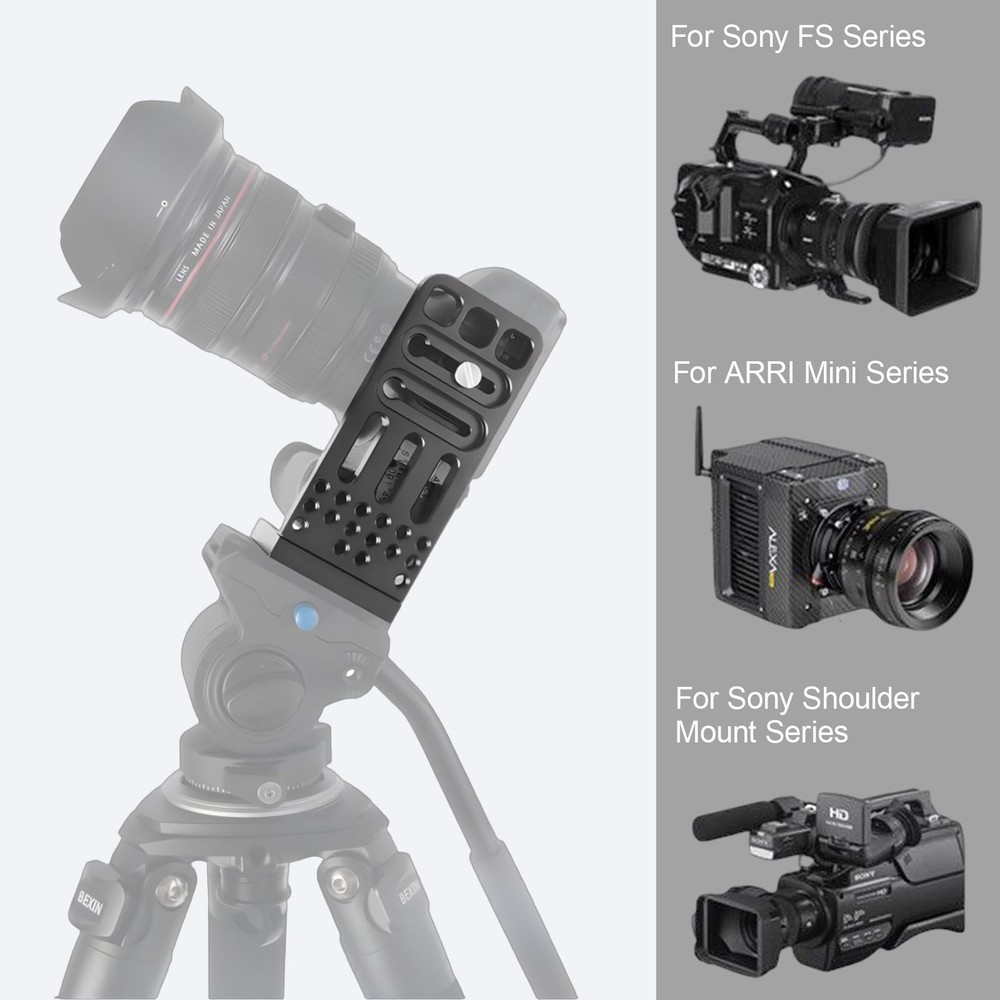 DINESK Camera L Bracket,Universal Vertical Mount Short Version, Black