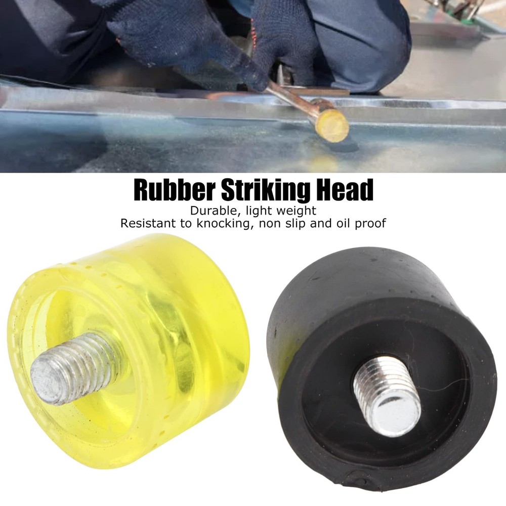 2 Set Rubber Striking Head Hammer Replacement Tips Set Mallet Accessories Yel...