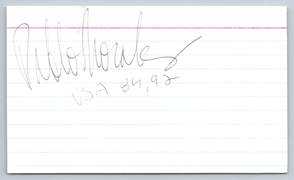 Pablo Morales Signed Index Card - Olympics