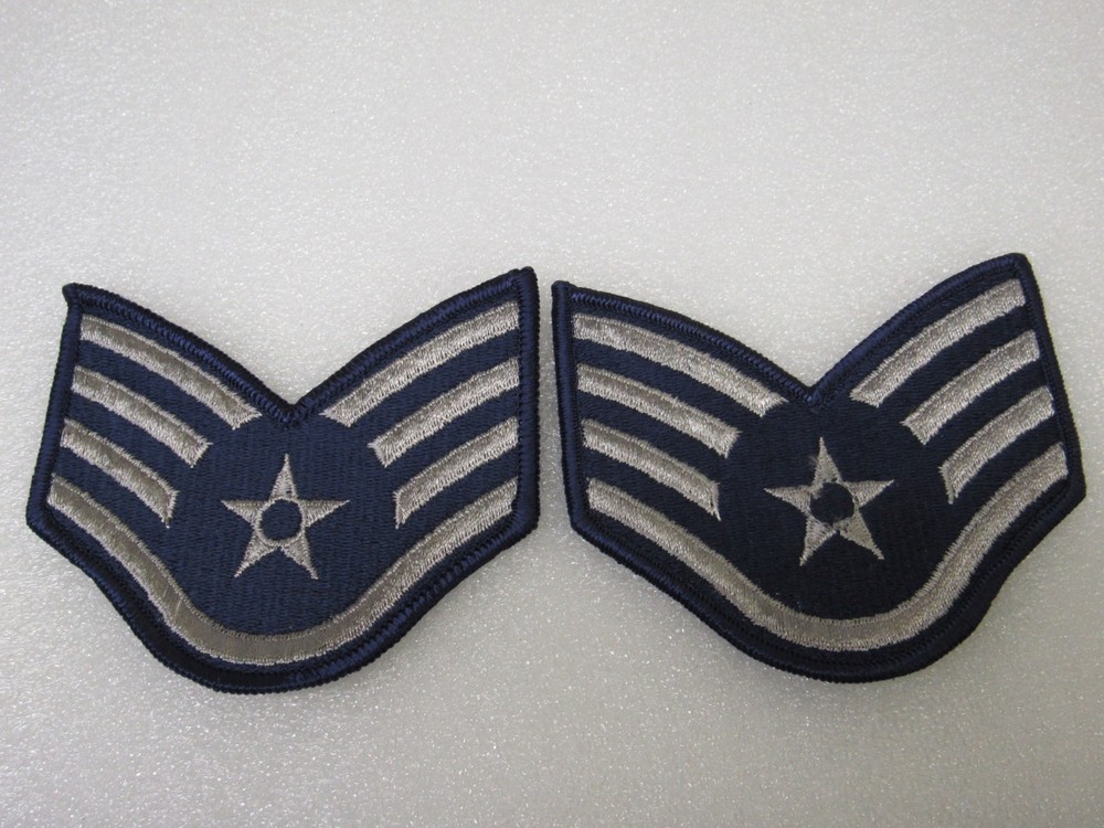 US Air Force Enlisted Staff Sergeant E-5 Rank Class A Dress Uniform Patch, Set
