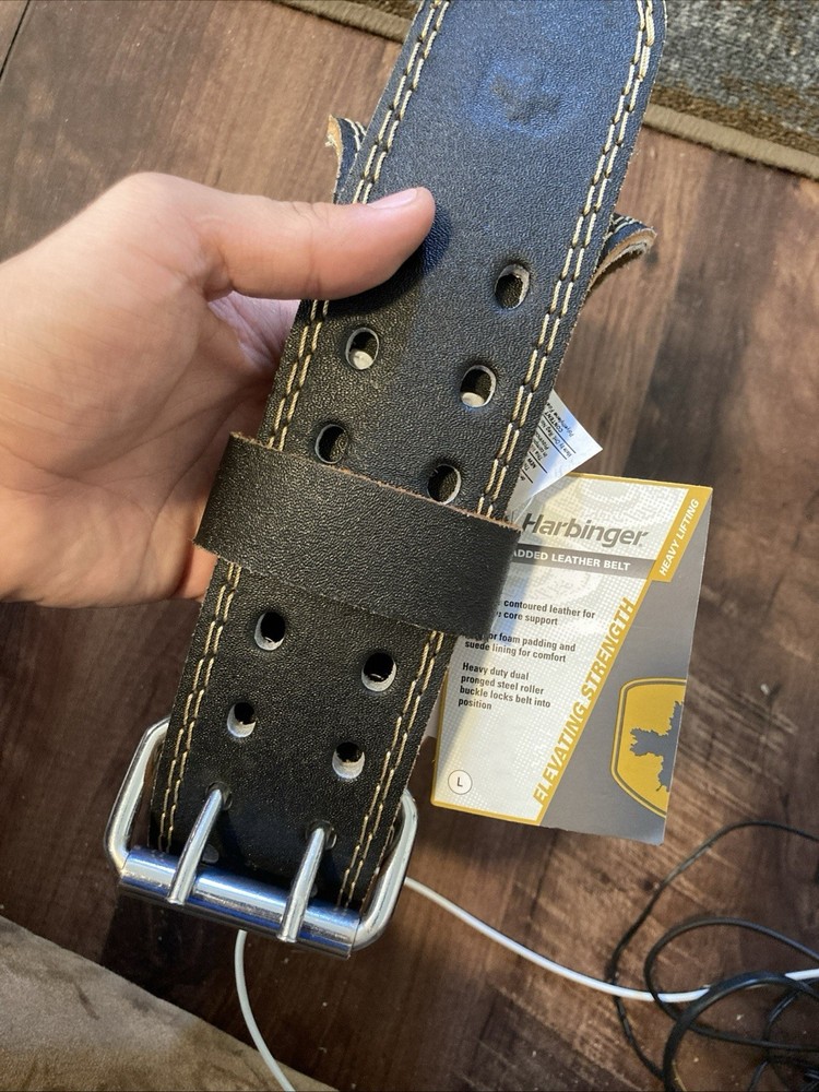 Harbinger 4" Padded Leather Weight Lifting Belt