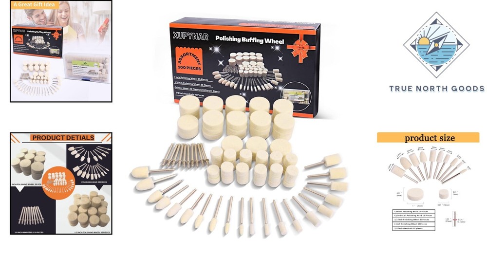 Complete 100 PCS Dremel Buffing Wheel Set - Multi-Shape for Every Polishing Task