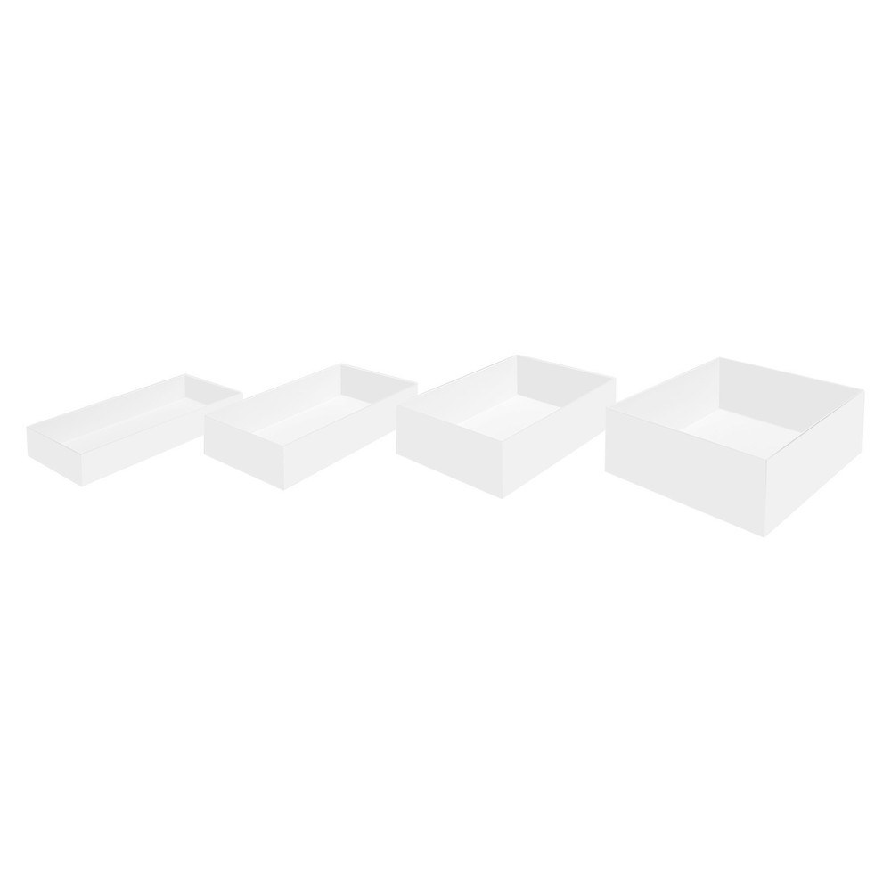White Acrylic Display Stands, Buffet Risers, Acrylic Nesting Stands Durable 4Pcs
