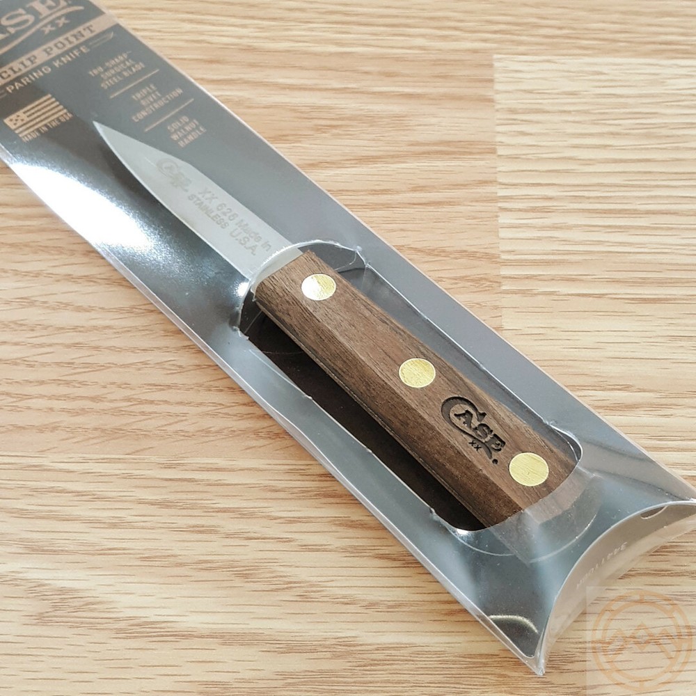 Case XX Kitchen Paring Knife 3" Stainless Steel Blade Solid Brown Walnut Handle