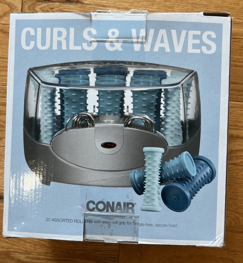 Conair Big Style Small Case Compact 20 Multi-Sized Hot Rollers Blue