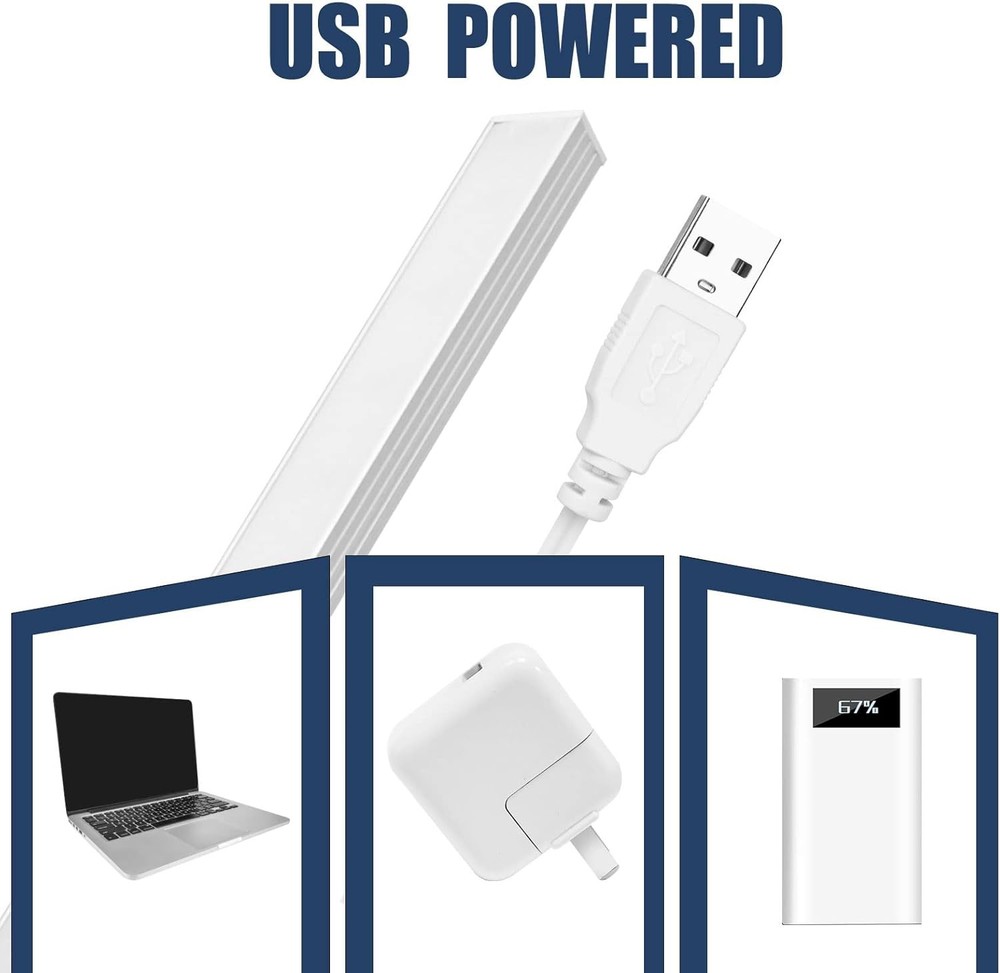 2Pack LED Under Cabinet Lighting Dimmable Under Cabinet Lights with USB Powered