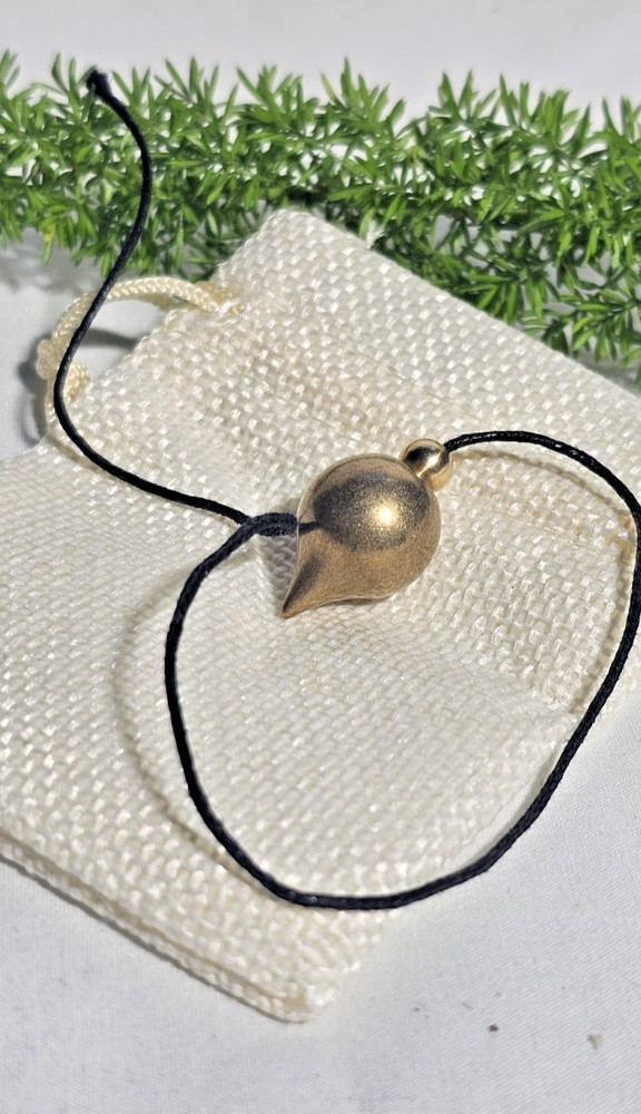 Pear Shaped Dowsing Biolocation Pendulum Brass Gold Toned Gift With A Thread