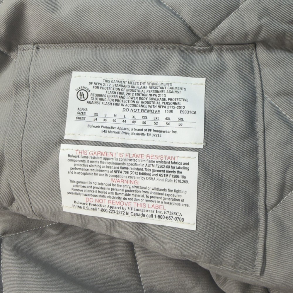 Bulwark FR Flame Resistant Deluxe Parka Navy Blue Work Jacket