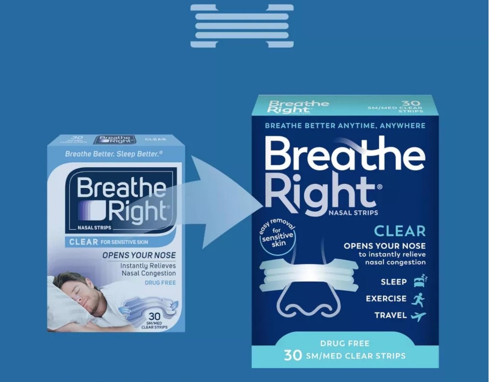 Nasal Strips Clear Small/Medium 30 Each (Pack of 3)