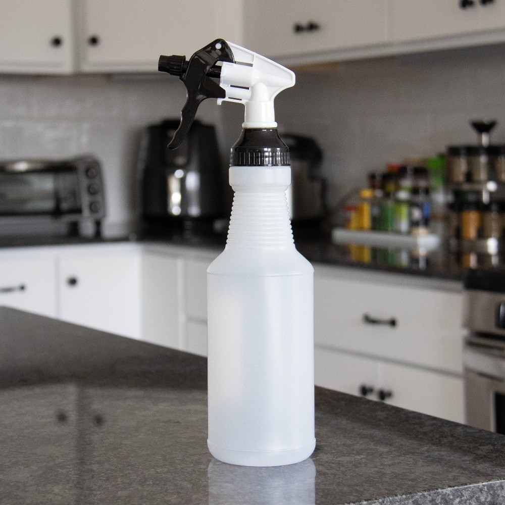 32oz Plastic Empty Spray Bottles 3 Pack Wide Mouth Refillable Container