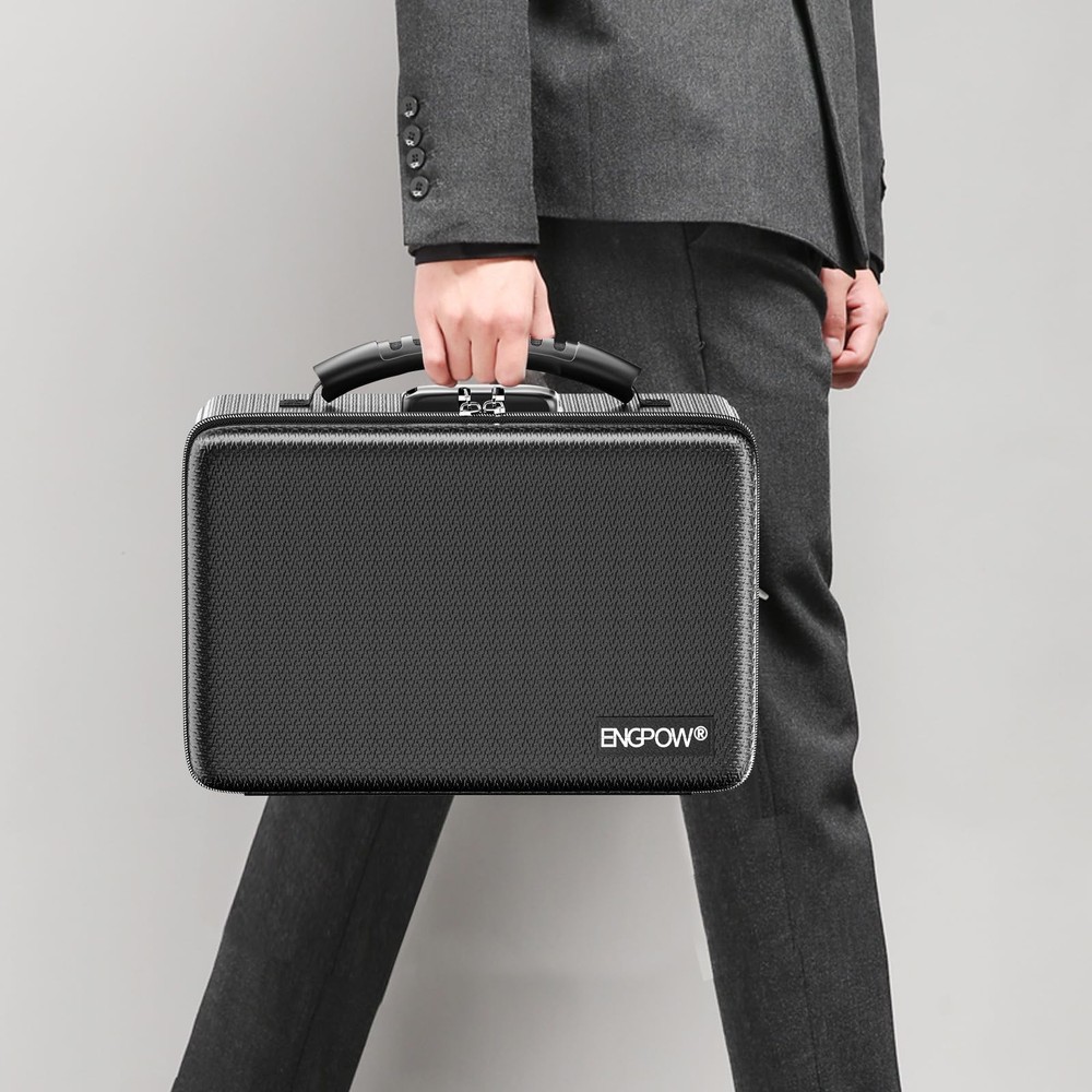 ENGPOW Fireproof Money Box, Small Hard Case Fireproof Box with Fireproof Zipp...