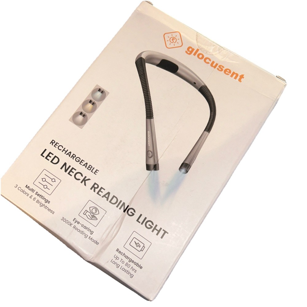 Glocusent LED Neck Light • Book Light for Personal Reading • Adjustable • NIB