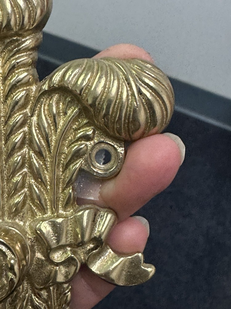 Vintage Solid Brass Plume Intricate Coat Hook