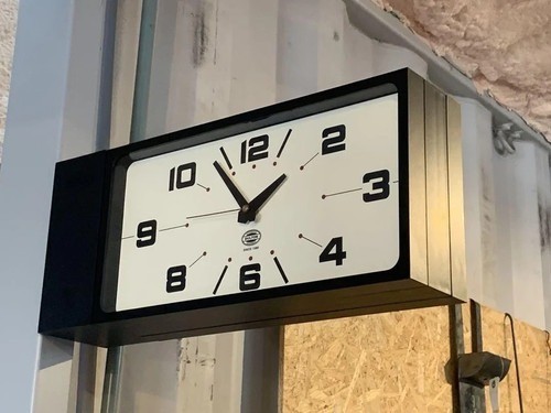 Dulton Double Face Wall Clock H21-0362BK Black Rectangle Magnet Type Japan