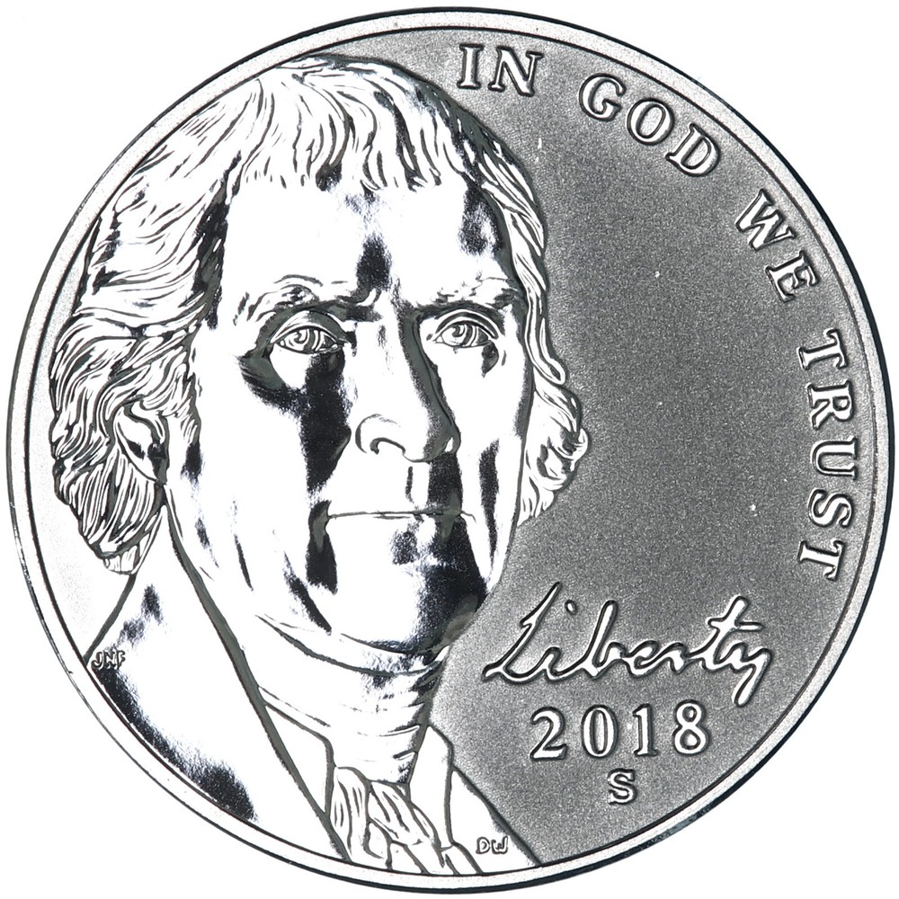 2018 S Jefferson Nickel Gem DCam Reverse Proof