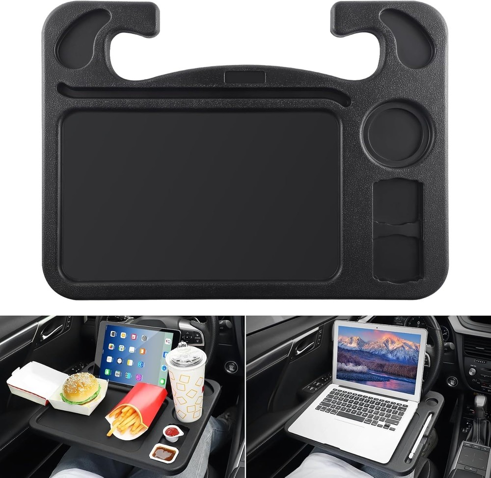 Spacious Car Steering Wheel Desk for Laptops: Ergonomic & Foldable Design