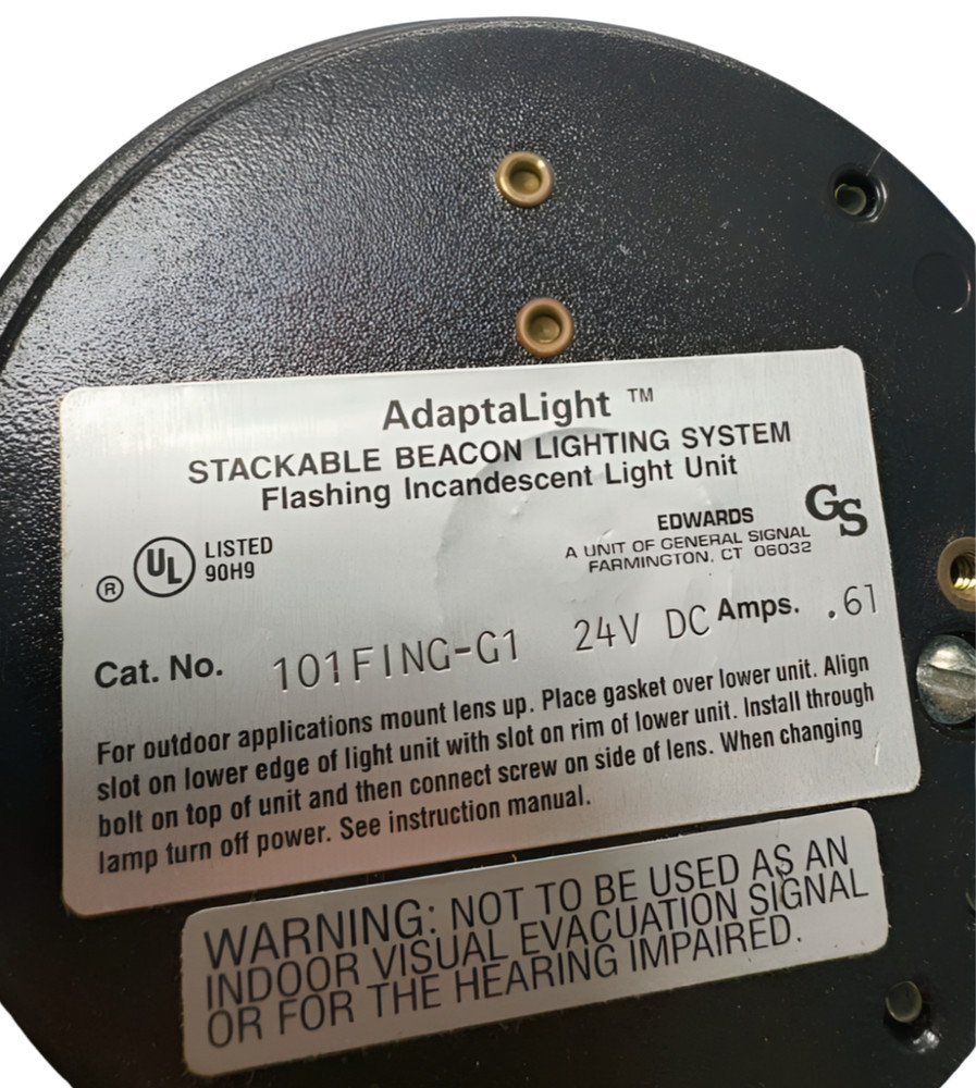 Edwards AdaptaLight 101FING-G1 Stackable Beacon Lighting, 24VDC .61Amps