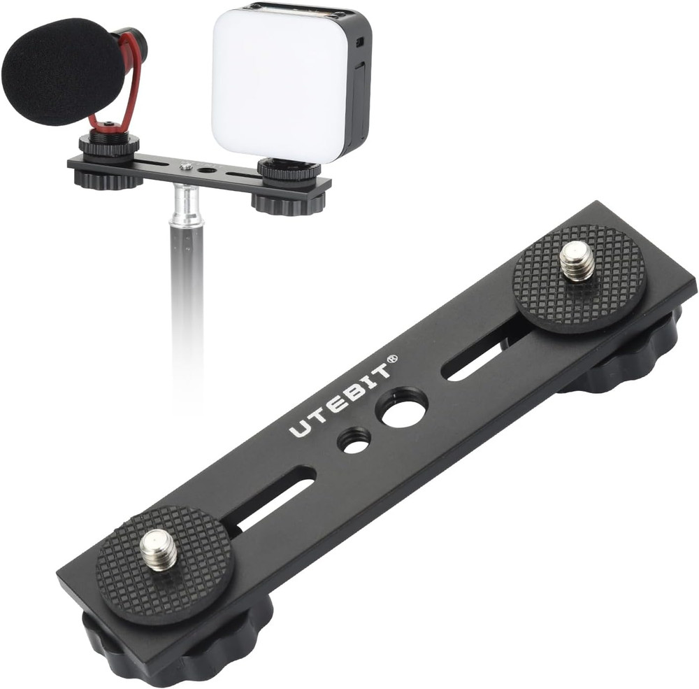 5 Inch Flash Bracket, Long Dual Camera Mount Flash Bracket Extension Bar with 1/