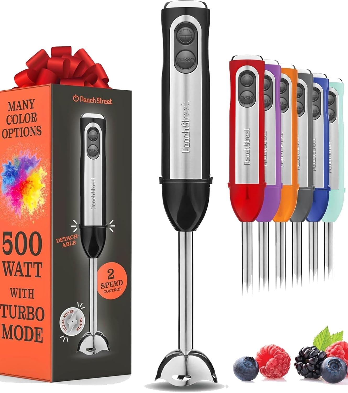 Versatile Handheld Blender Stick: 500 Watt, Detachable Base, Stainless Steel