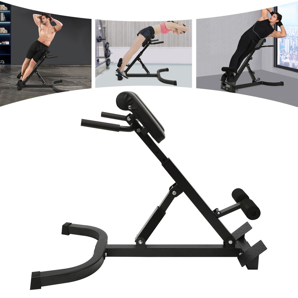 Roman Chair Lower Back Extension Machine Reverse Hyperextension Bench Adjustable