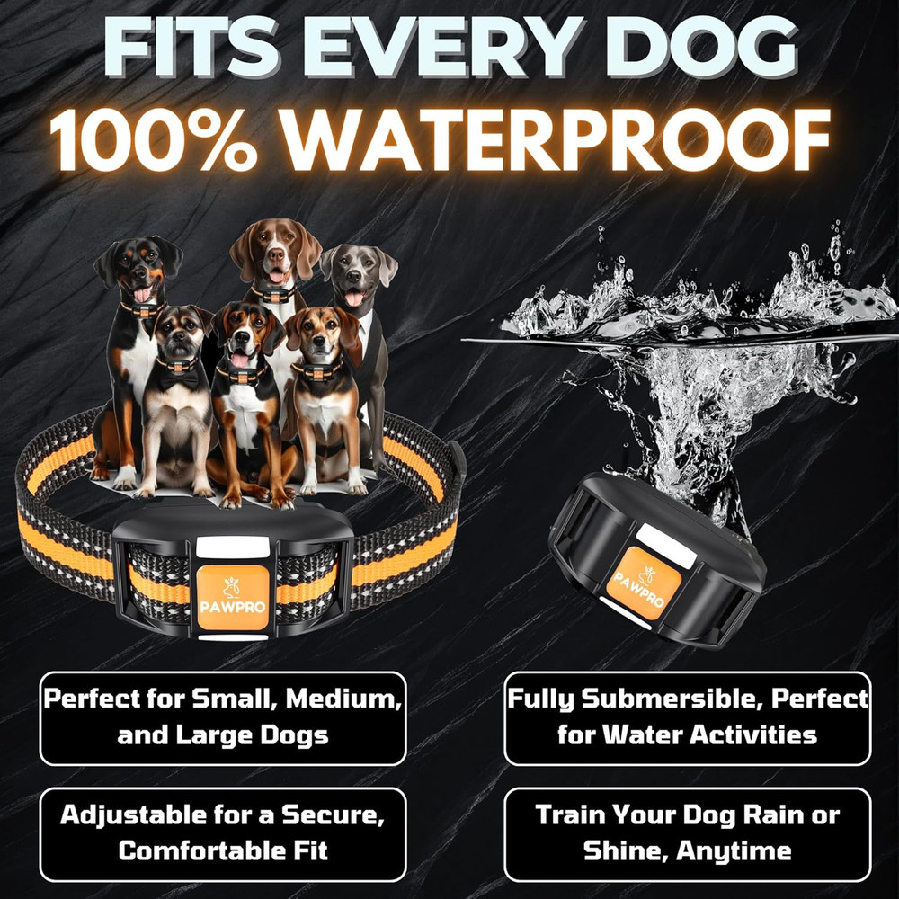 Dog Shock Collar with Remote, Unmatched 4-Mile Range, Night-Light Mode, Training