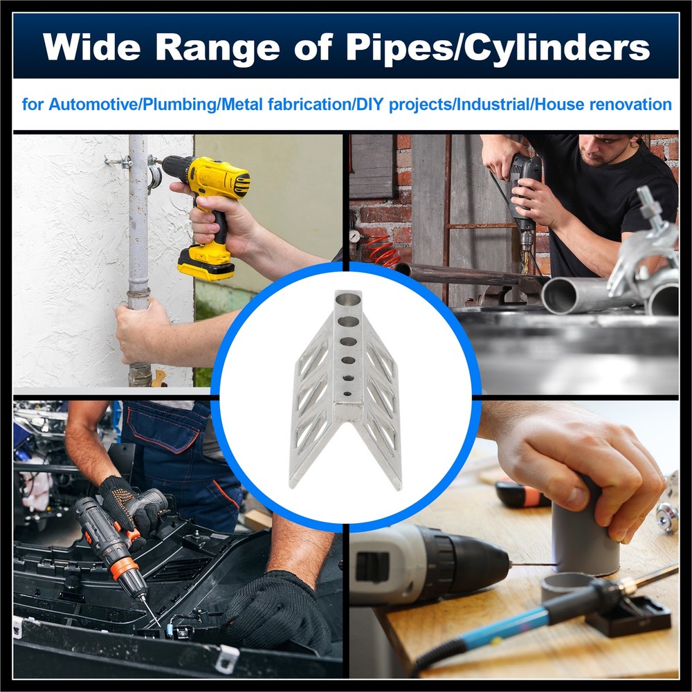 Handheld Pipe Drill Jig for Pipe/ Cylinder Triangle Pipe Drilling Guide Blocks