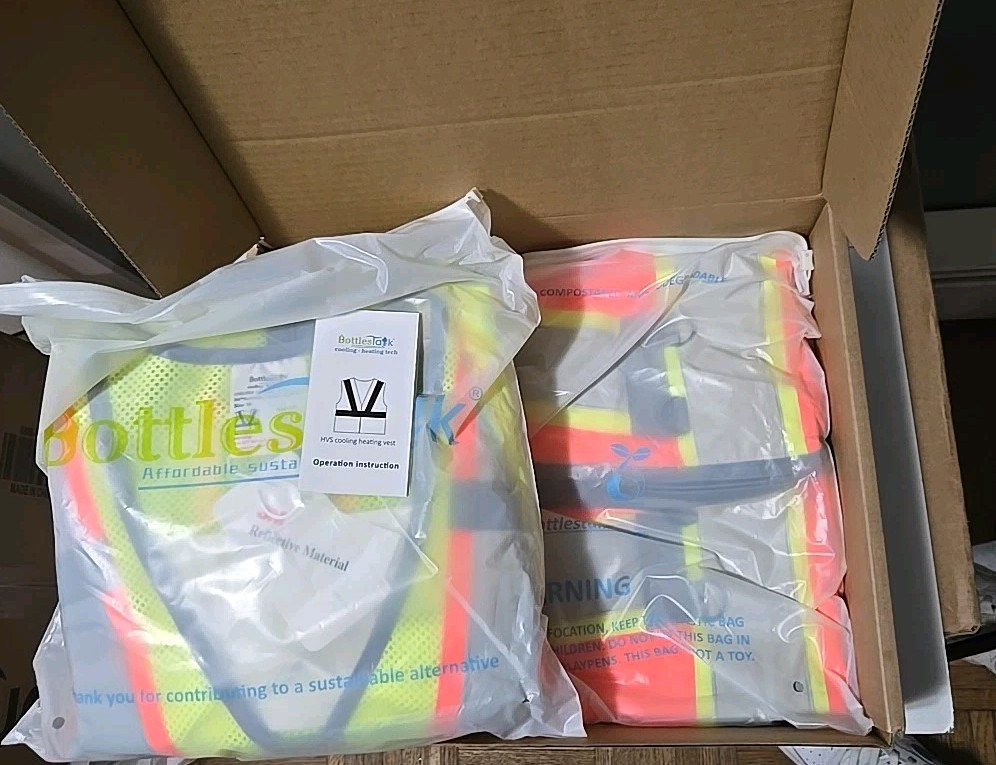 2 Medium Cooling/Heating Reflective Vests By Bottlestalk New