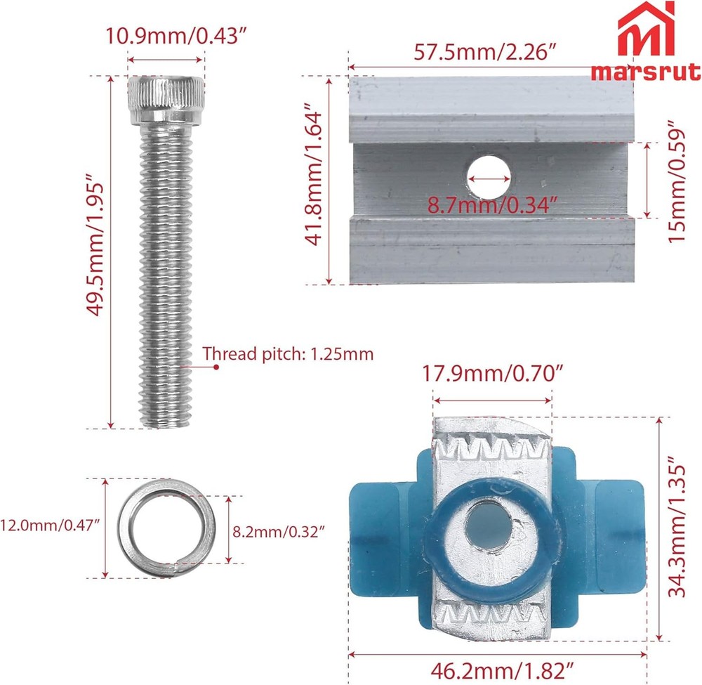 20Pcs Solar Panel Clamps for Unistrut System Mount, Clips Bracket Mounting