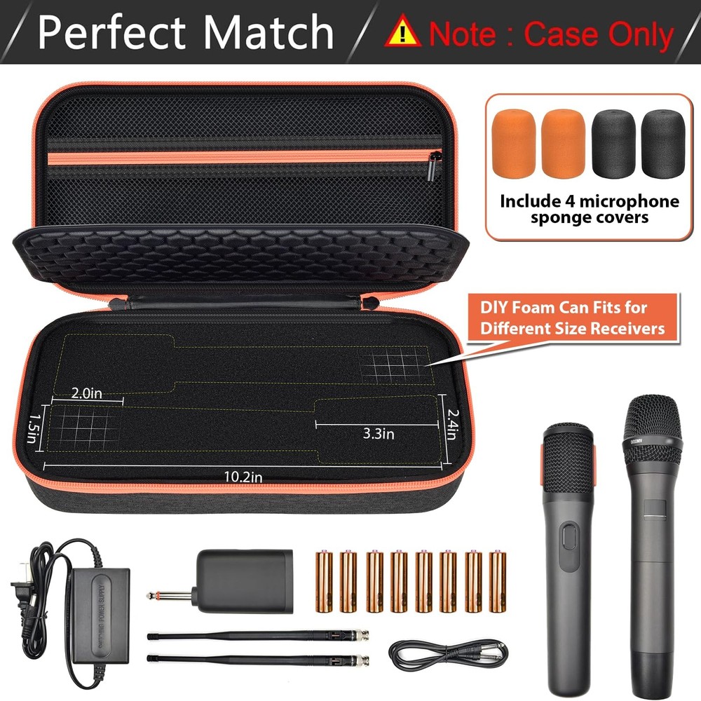 Wireless Microphone Case for JBL Wireless Two Microphone System for JBL Party...