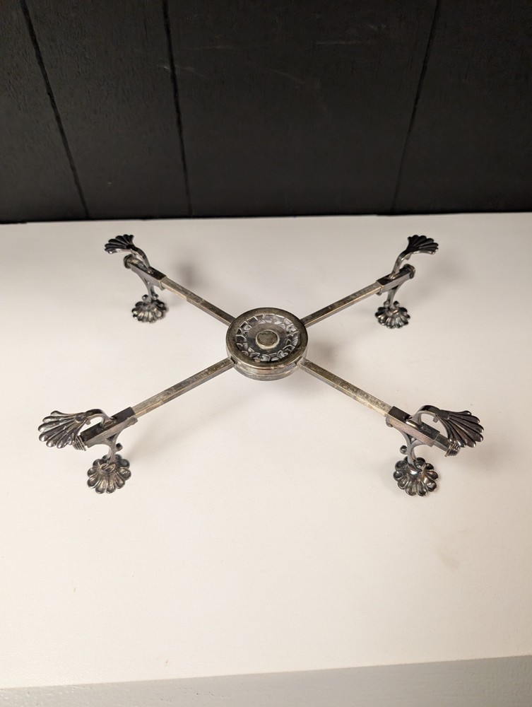 Israel Freeman & Sons IFS Ltd Sheffield Silver Trivet Cross Adjustable