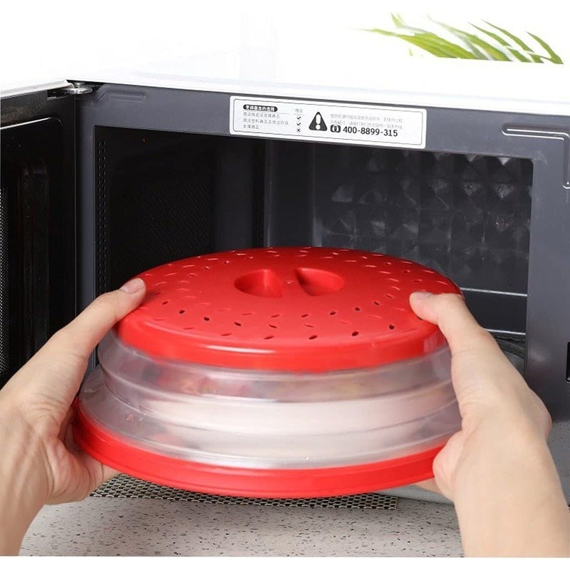 Microwave Cover Space Saving Design Splatter Shield Kitchen Strainer Food Warmer
