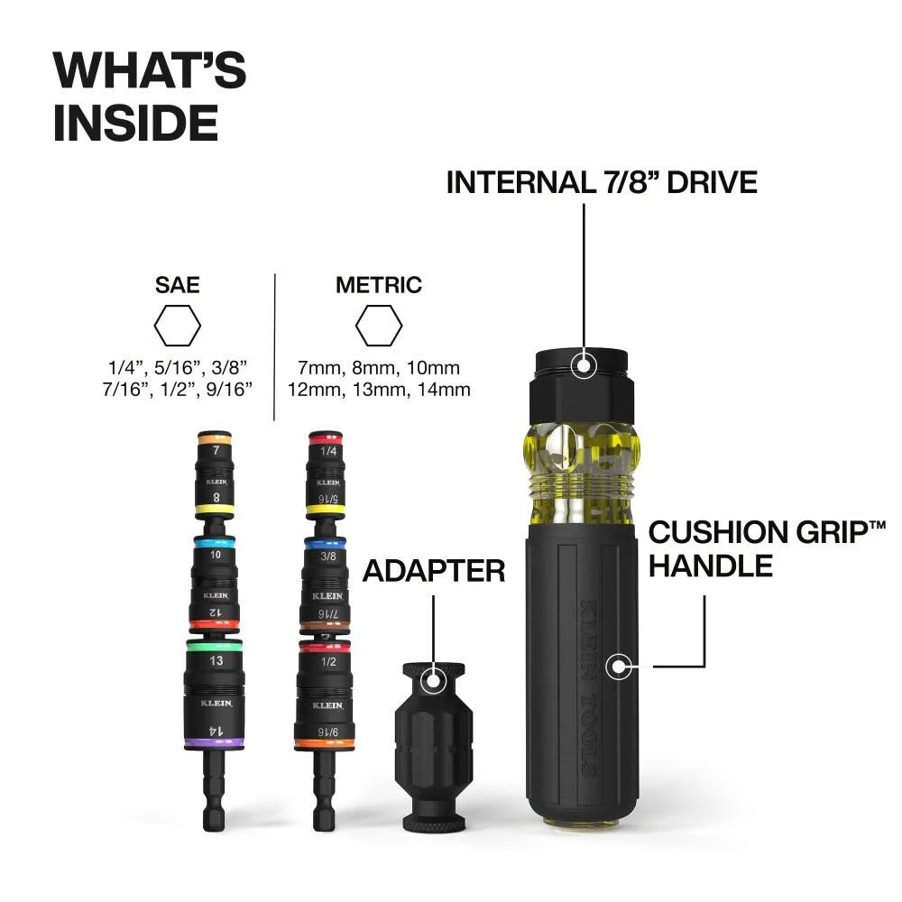 Klein Tools 14-In-1 Impact Rated Flip Socket
